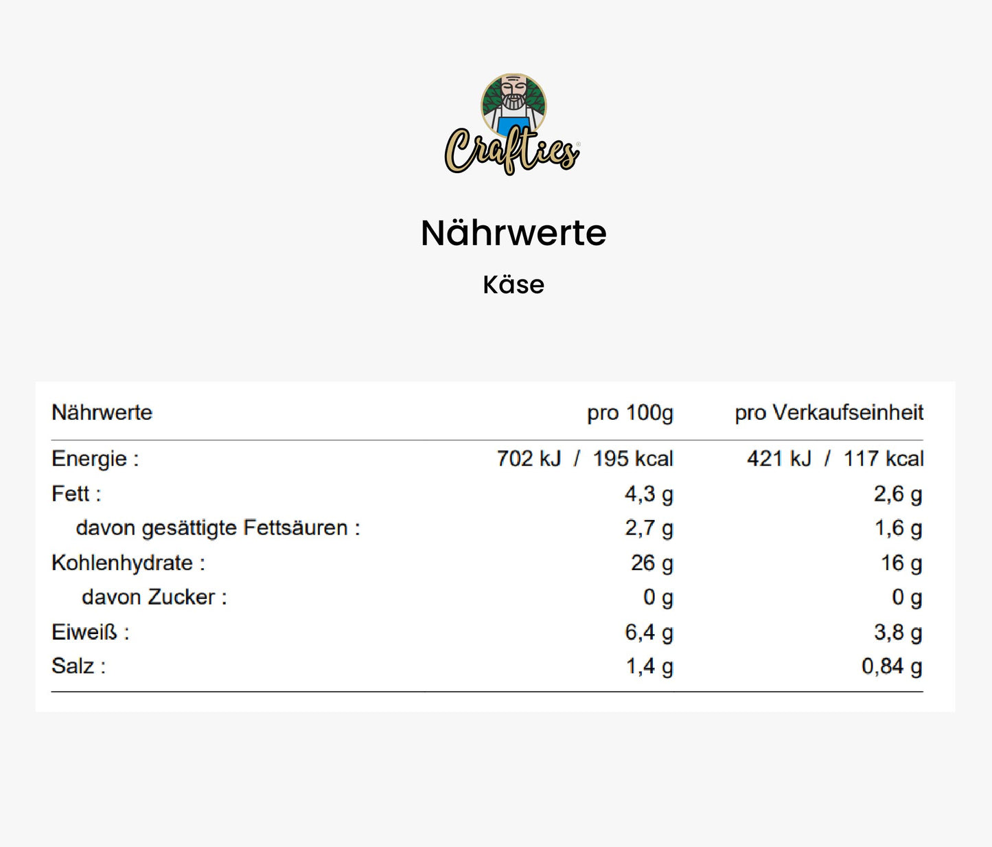 Crafties Cheese - 6x60g